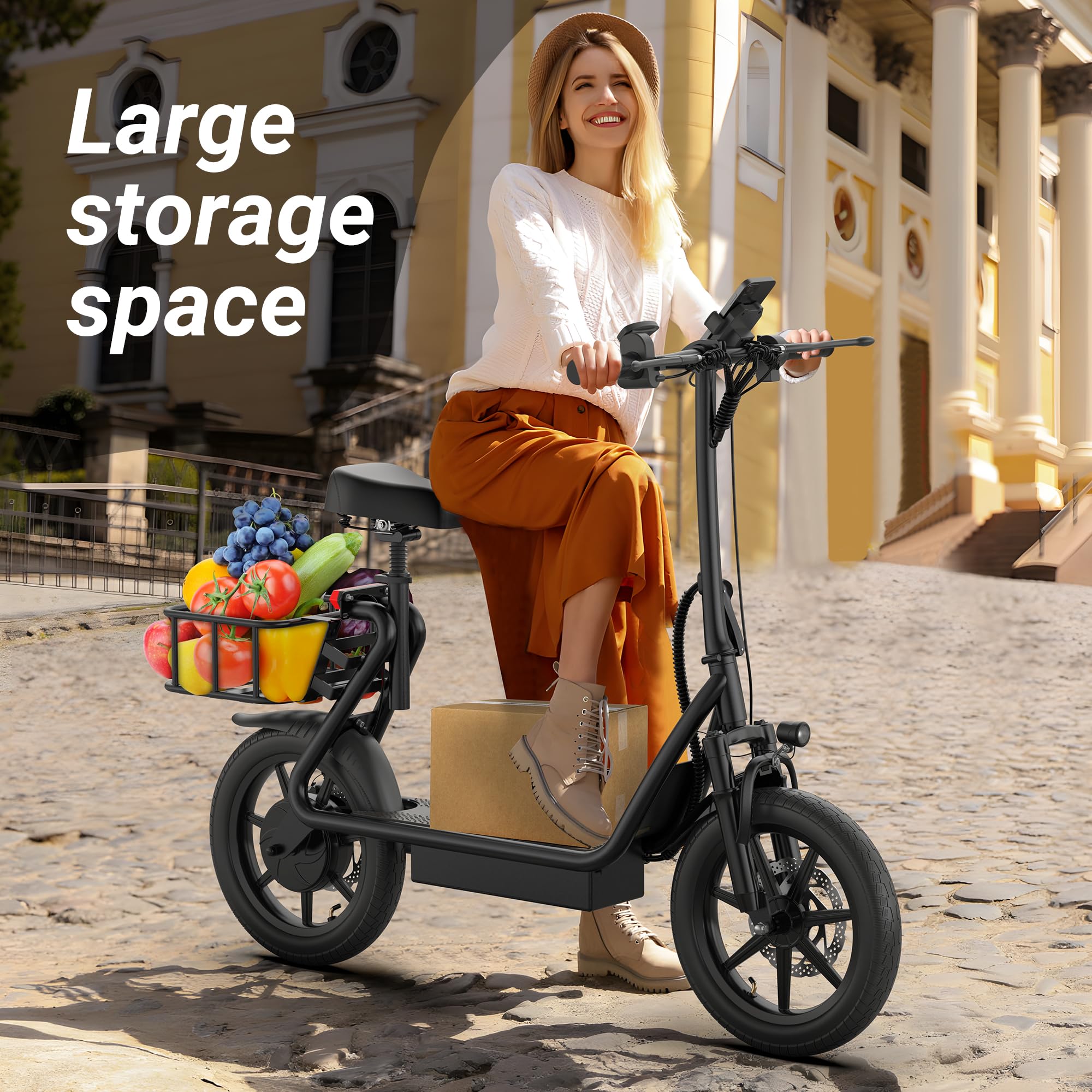 NAVIC Electric Scooter for Adults - 350W/750W Peak Motor, 19-49 Mile Range, 19-22 MPH Top Speed - Foldable E-Scooter with Dual Brake & Suspension System - Perfect for Commuting, Campus Travel & Urban Exploration
