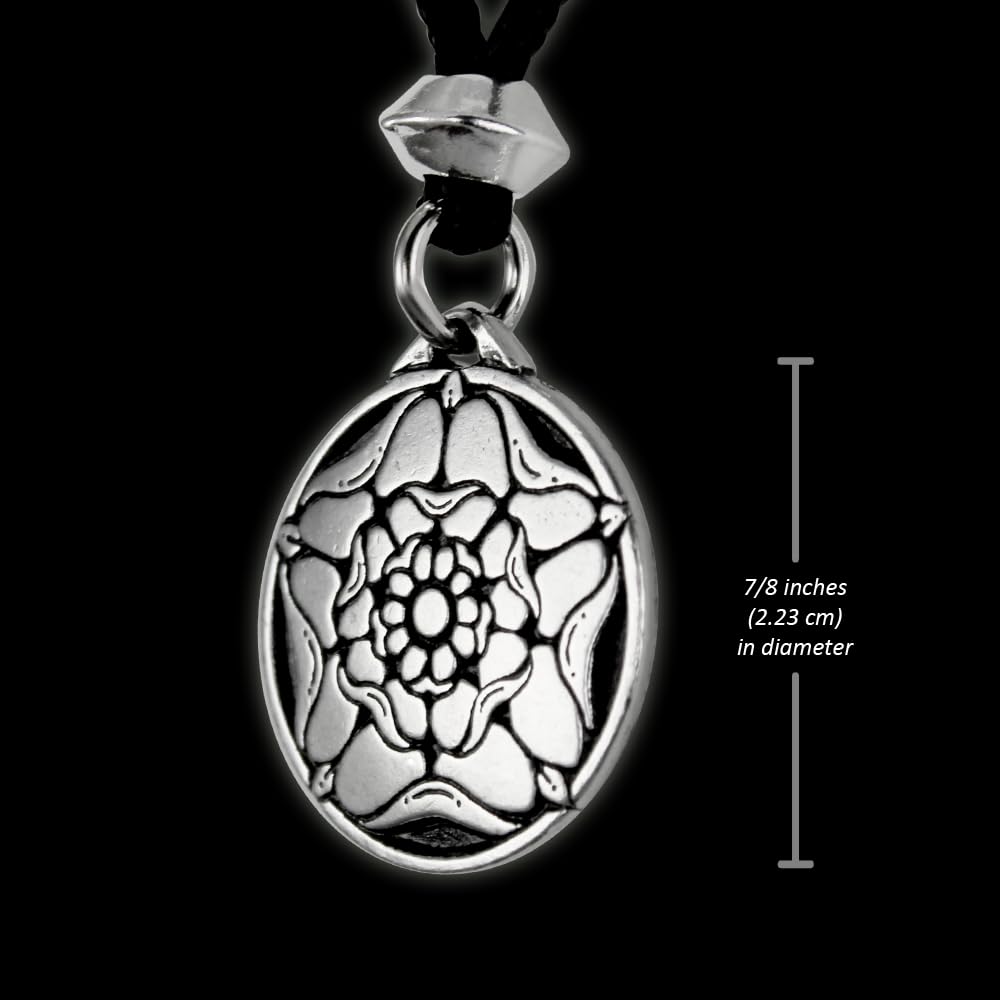 Tudor Rose Pendant Necklace - Sterling Silver British Floral Jewelry for Women | Elegant Gift for Anniversary, Birthday & Special Occasions