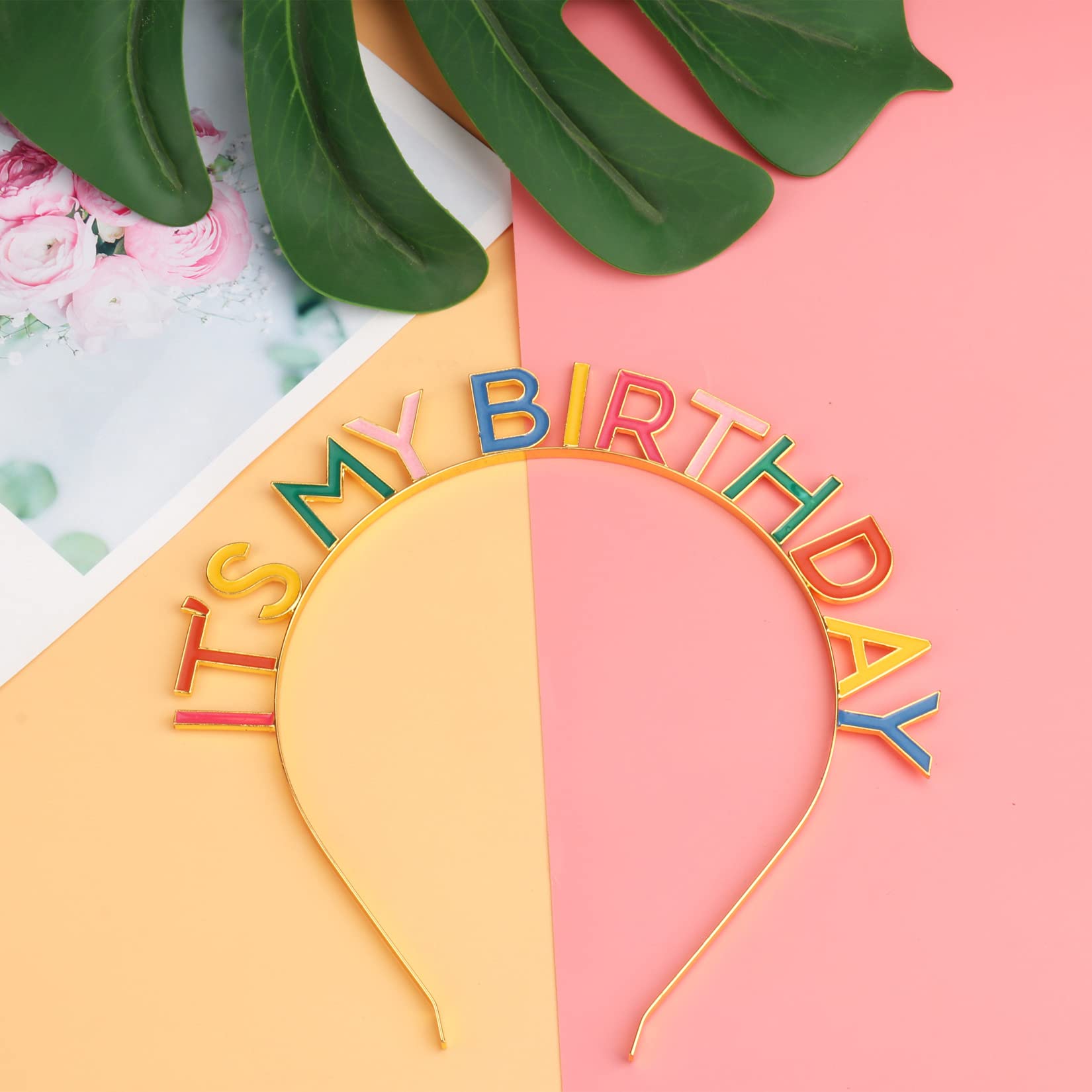 Happy Birthday Crown - Rainbow 'It's My Birthday' Alloy Headband for Women & Girls | Birthday Party Accessories, Gift & Decorations | Perfect for Birthday Celebrations, Bachelorette Parties & Festive Events