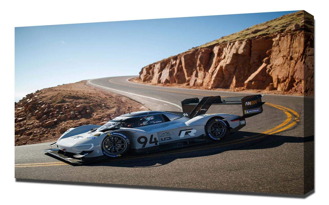 2018 Volkswagen ID R Pikes Peak V6 Canvas Art Print - Wall Decor & Canvas Wrap for Home, Office & Garage - High-Quality Racing Car Wall Art