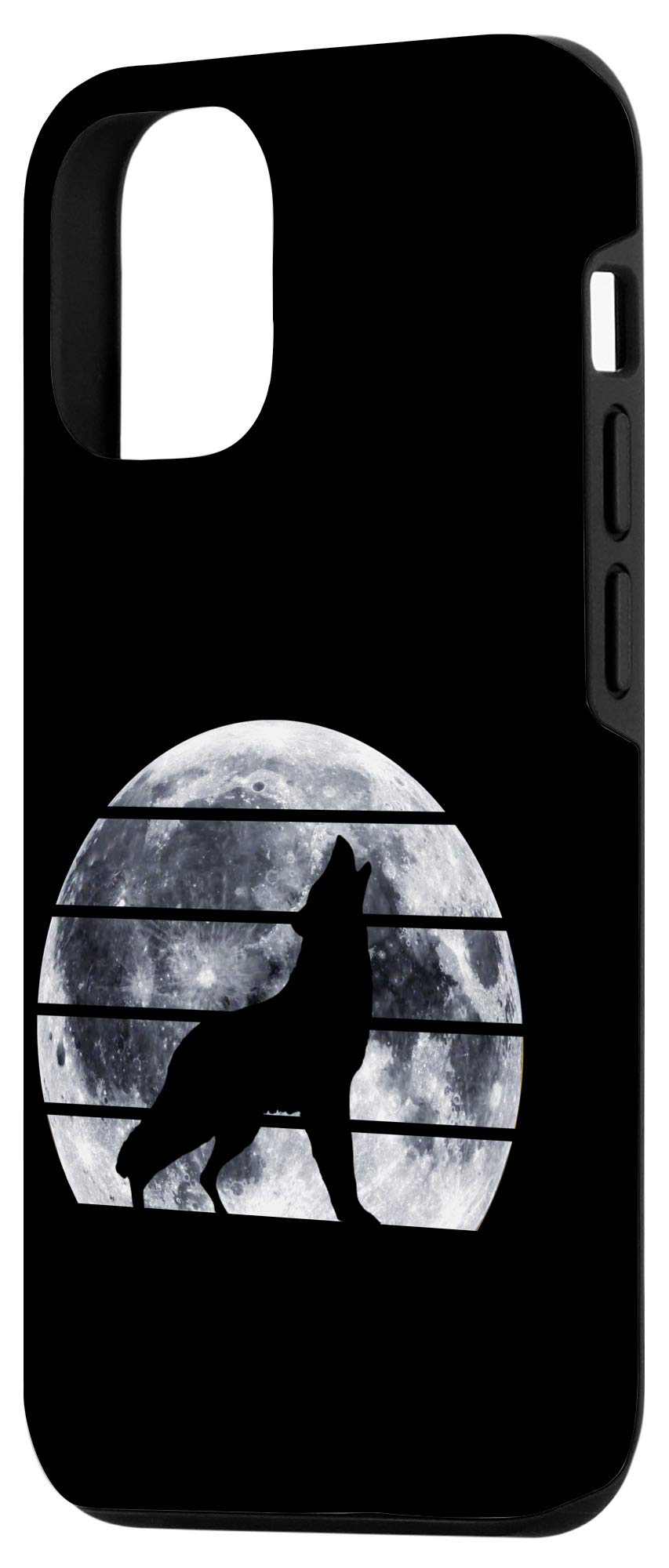 Retro Howling Wolf iPhone 12/12 Pro Case - Full Moon Wolfdog Design Protective Cover for Men & Women - Perfect Gift for Nature Lovers & Outdoor Enthusiasts (Camping, Hiking, Wildlife Adventures)