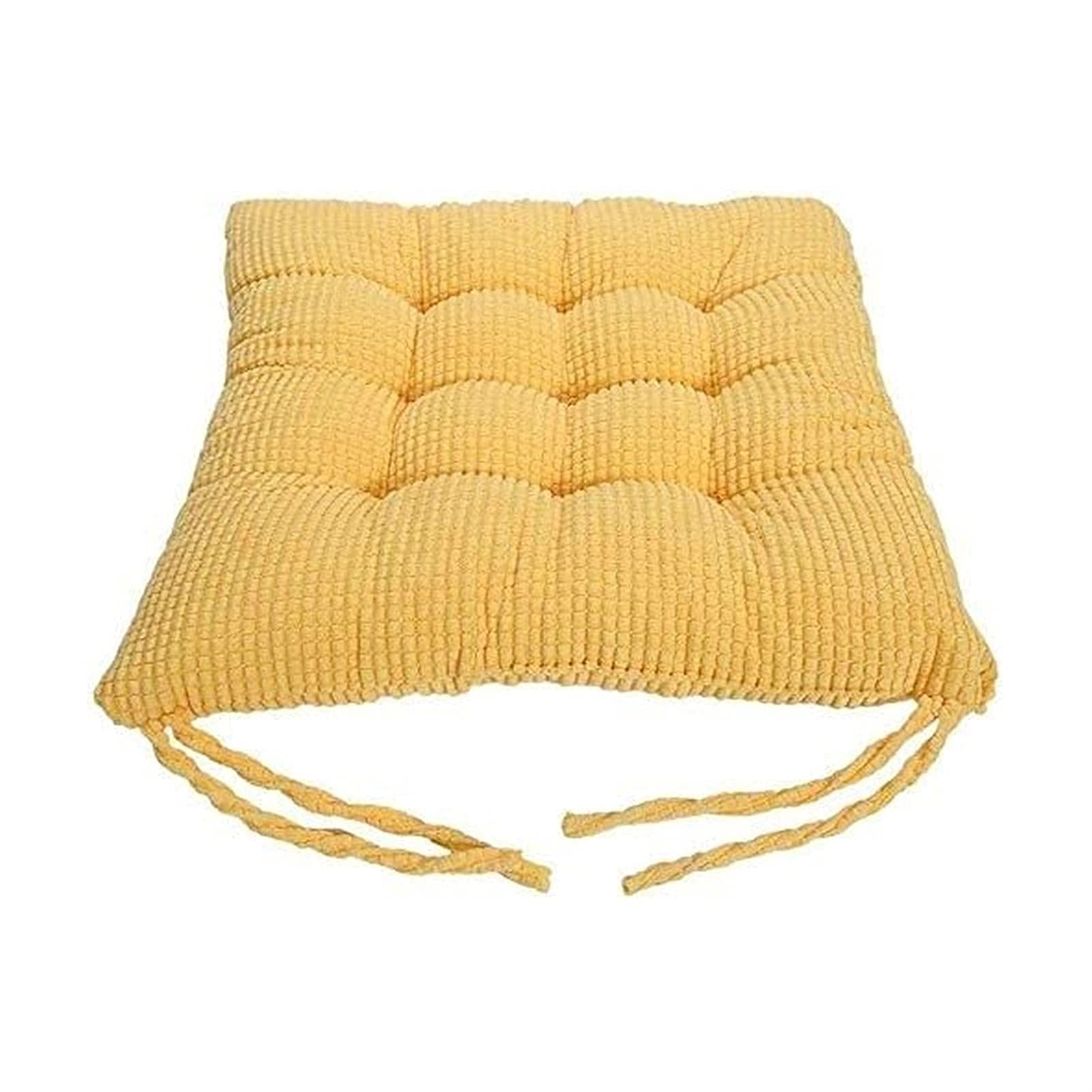 6 Pack Non-Slip Memory Foam Chair Cushions with Ties - 16x16 Inch Washable Dining Chair Pads for Office, Home & Car - Comfortable Seat Cushions for Long Sitting, Work, Study & Relaxation