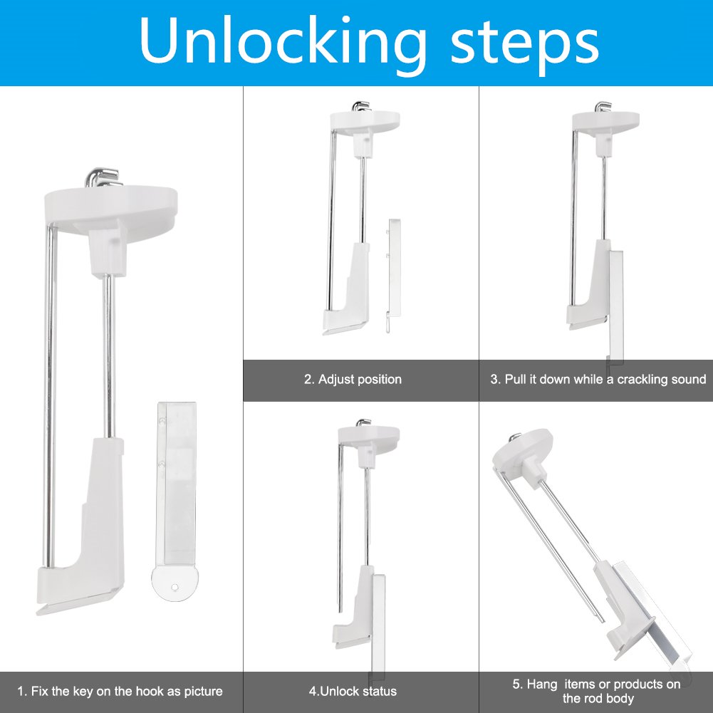 20 Pack Anti-Theft Security Slat Wall Hooks 7