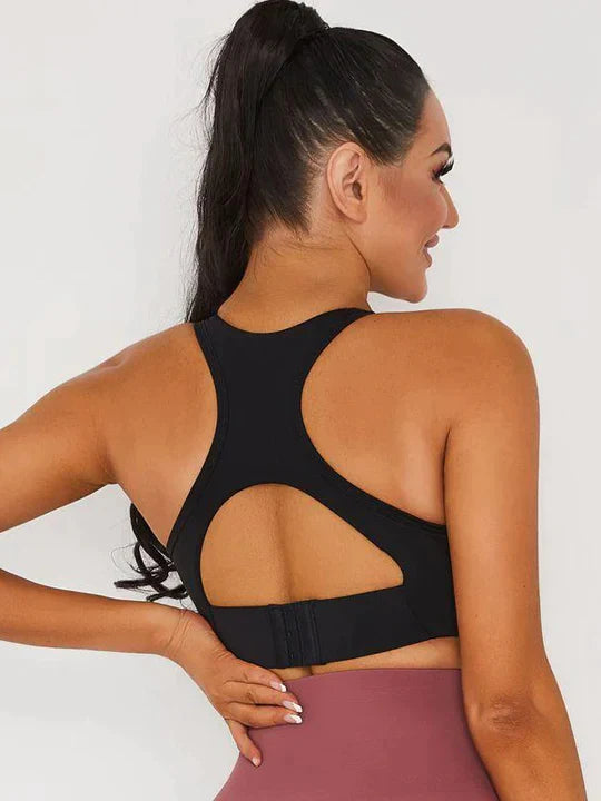 ZASUWA Women's V-Neck Sports Bras - High Support Workout Tops for Running, Yoga & Gym - Breathable & Comfortable Activewear
