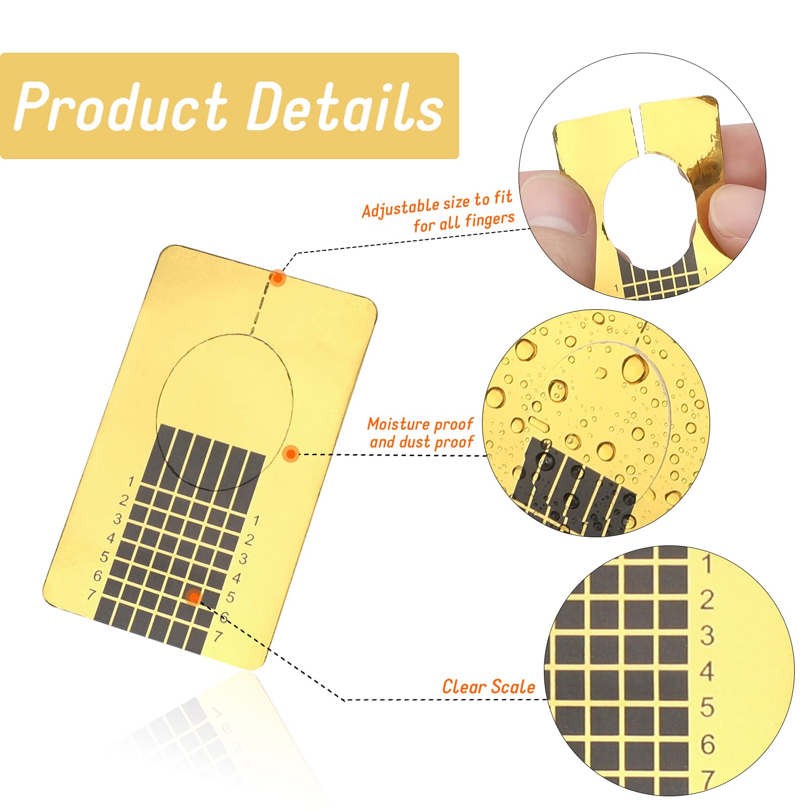 G2PLUS Acrylic Nail Form Guide Stickers - 500 PCS Gold Nail Art Tips for Gel Polish Extensions & DIY Manicures - Perfect for Salon Professionals & Home Nail Art