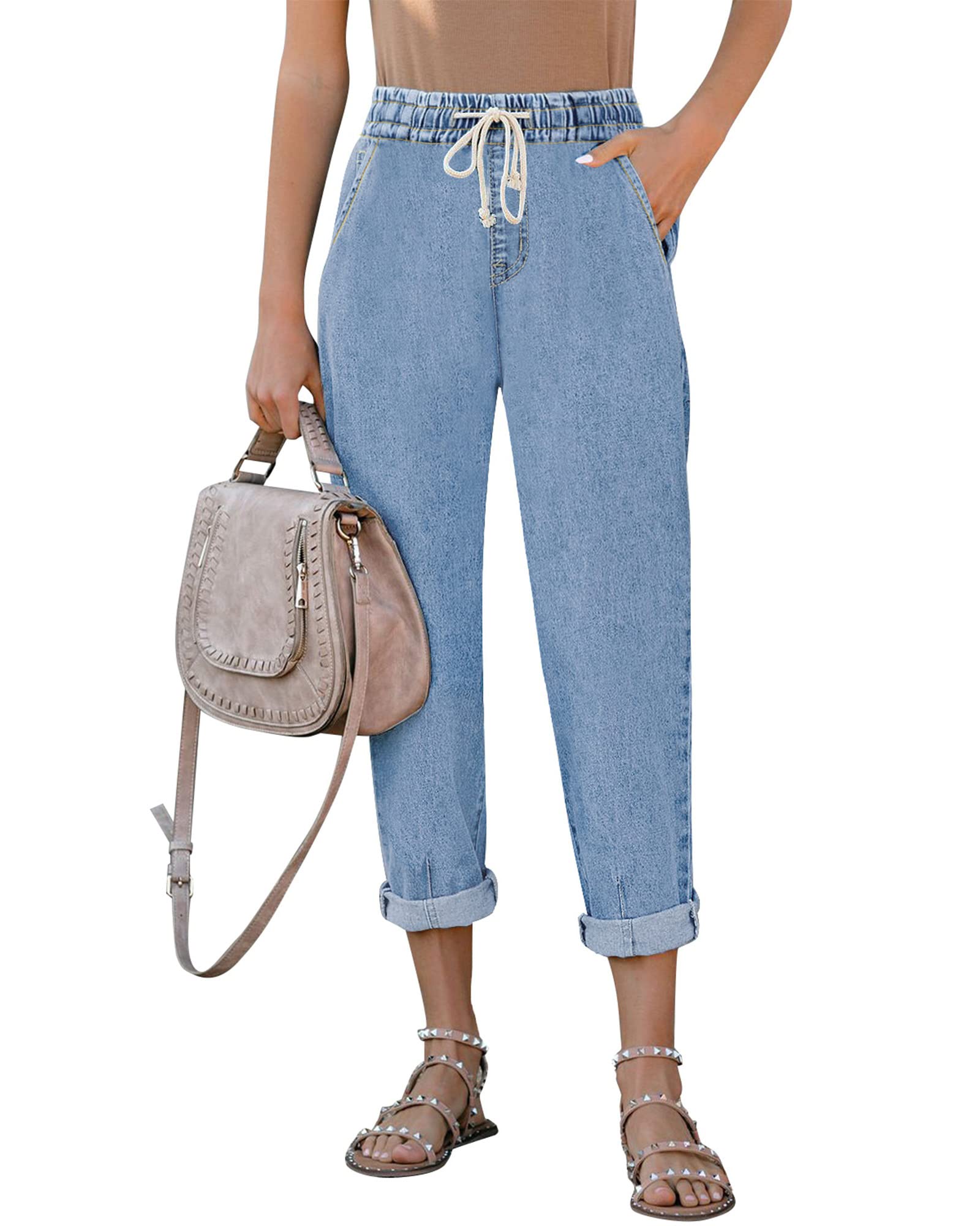 Stylish Women's Boyfriend Jeans - High Waisted Loose Fit Stretch Mom Jeans with Classic Balloon Design | Perfect for Casual Outings, Weekend Wear & Street Style Fashion