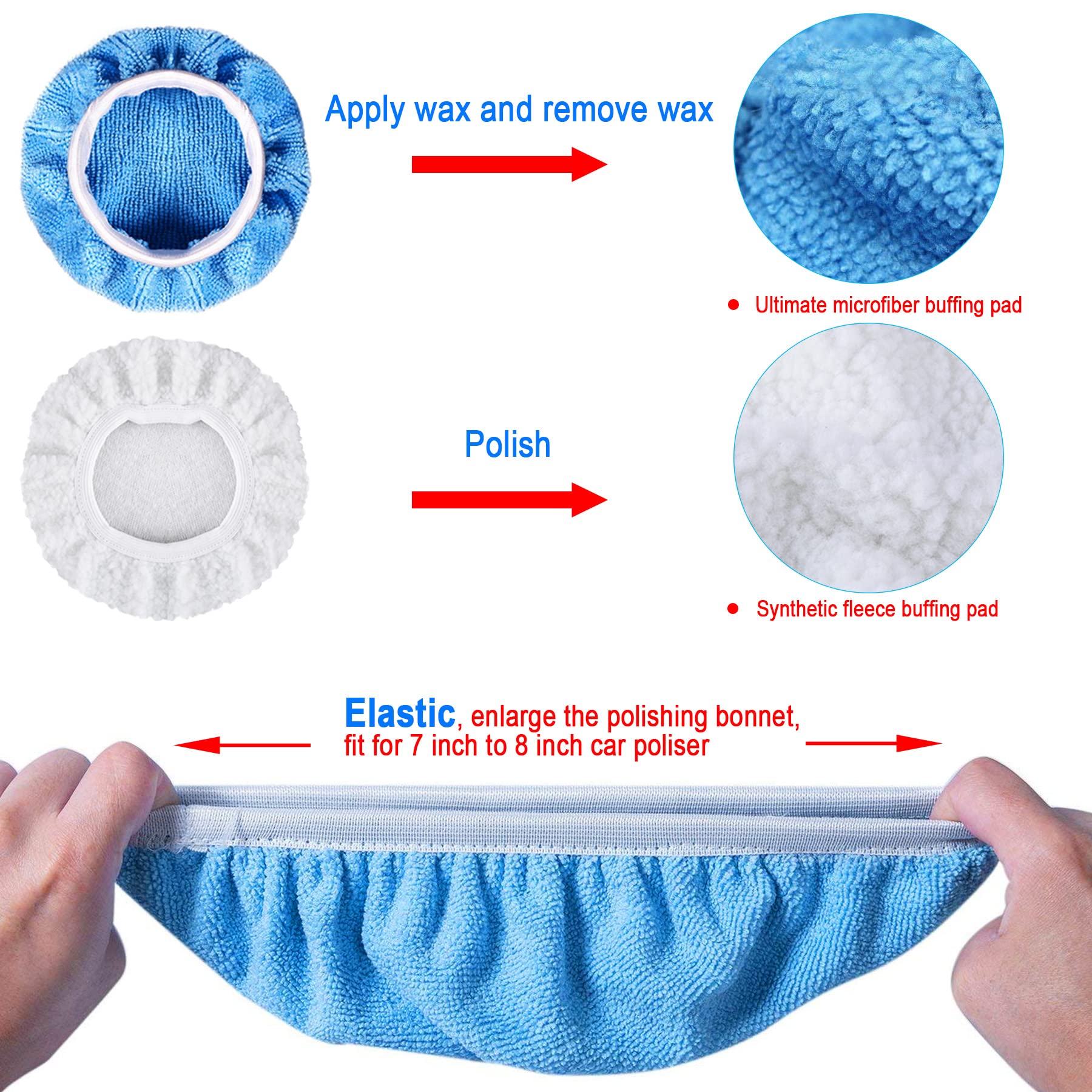 16-Piece 7-Inch Foam Buffing Pad Kit - Car Polishing Pads, Wax Buffer & Drill Attachments for Auto Detailing & Paint Correction (SIQUK) - Perfect for Car Enthusiasts, Professional Detailing & DIY Auto Care