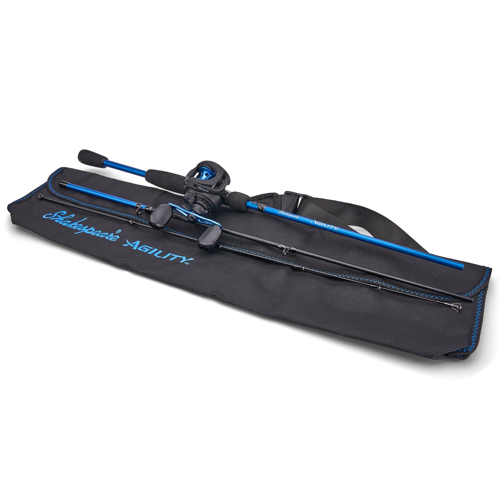Agility® Travel Baitcast Fishing Rod and Reel Combo - Lightweight Compact Design for Bass, Trout, and Saltwater Fishing - Perfect for Backpacking, Kayak, and Boat Fishing Adventures