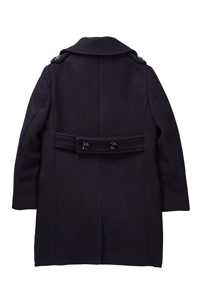 Isaac Mizrahi Boys' Single Breasted Wool Overcoat with Epaulets - Stylish Winter Coat for Kids in Multiple Colors | Perfect for School, Parties & Formal Events