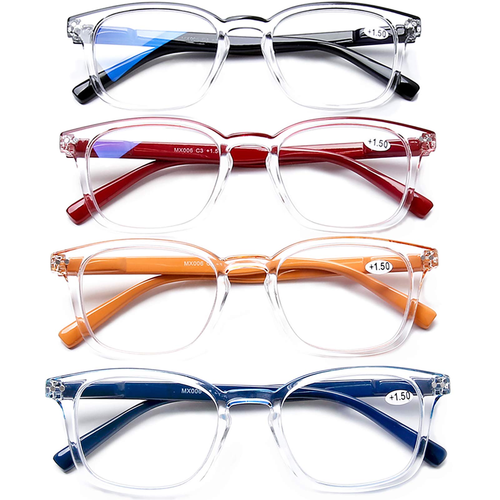 Stylish AQWANO Blue Light Blocking Computer Reading Glasses - Anti Glare UV Protection for Women & Men - Lightweight Comfortable 1.75 Magnification - Perfect for Office Work, Gaming & Screen Time