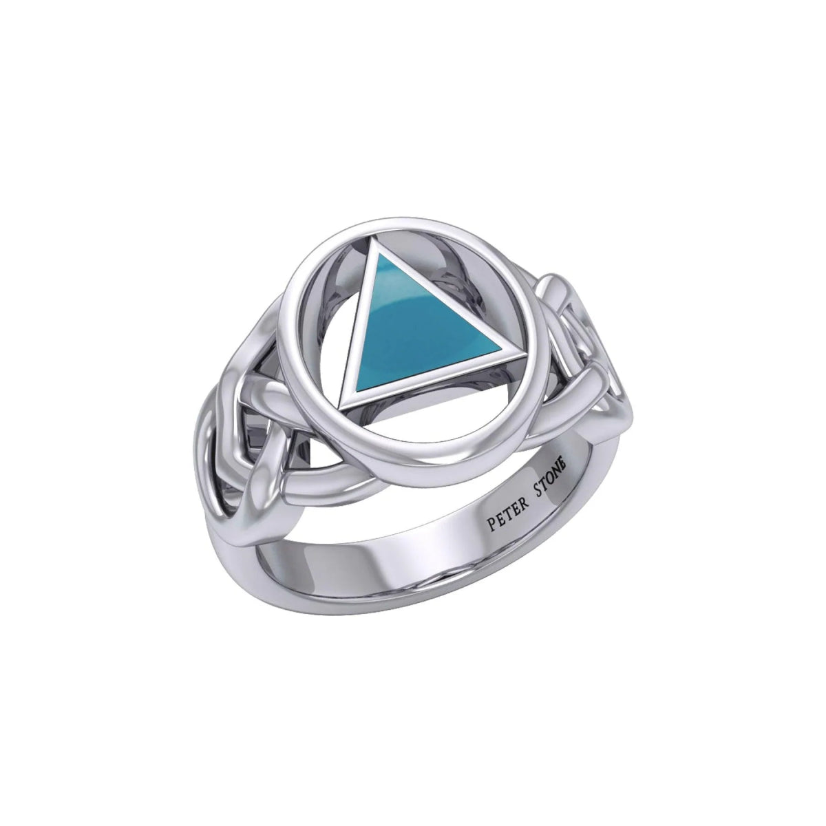 AA Recovery Inlaid Silver Ring TRI1273 - Elegant Sterling Silver Jewelry for Women, Perfect for Everyday Wear, Gifts & Special Occasions