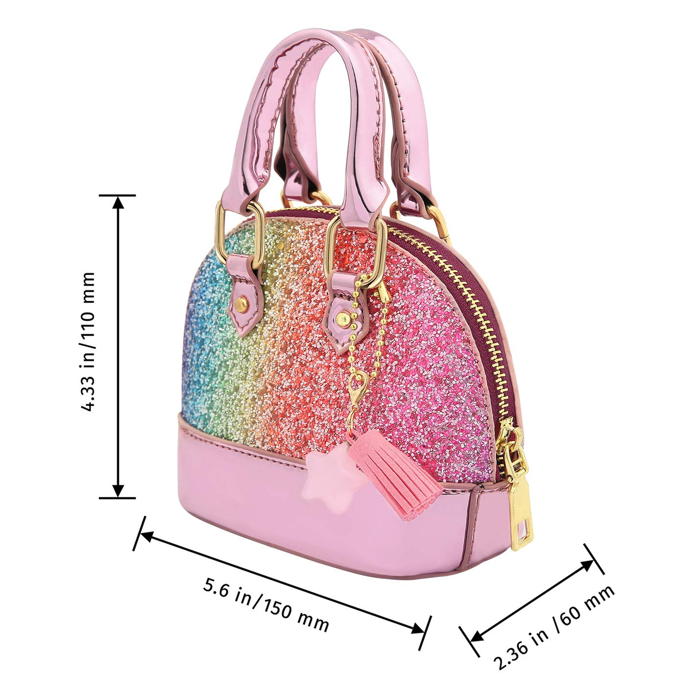Sparkly Princess Crossbody Purse for Girls - Glitter Dome Handbag for Kids | Perfect for Birthday Gifts, Parties & Dress-Up Play