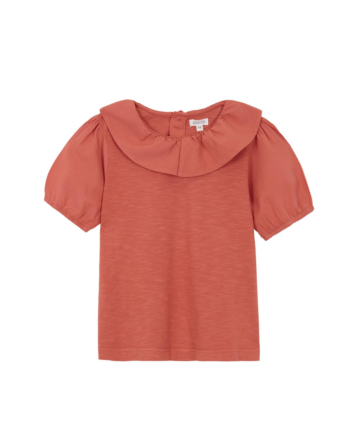 Gocco Girls Short Sleeve Ruffle Neck Camisole Top - Orange | Casual Summer Outfits, School Wear, Playdate Clothes