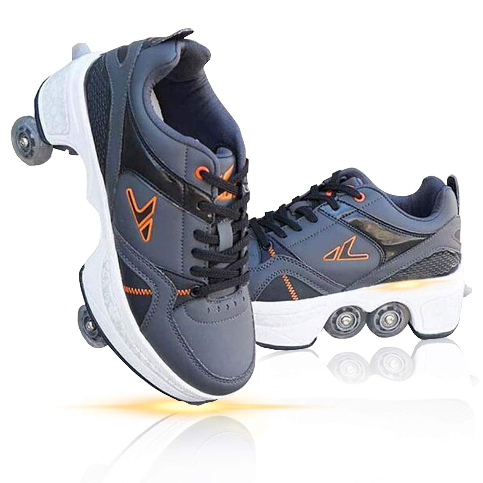Convertible Roller Skates Shoes for Women & Men - Retractable Wheels for Parkour & Skating | Boys & Girls Rollerblade Shoes | Perfect for Outdoor Fun, Fitness & Commuting