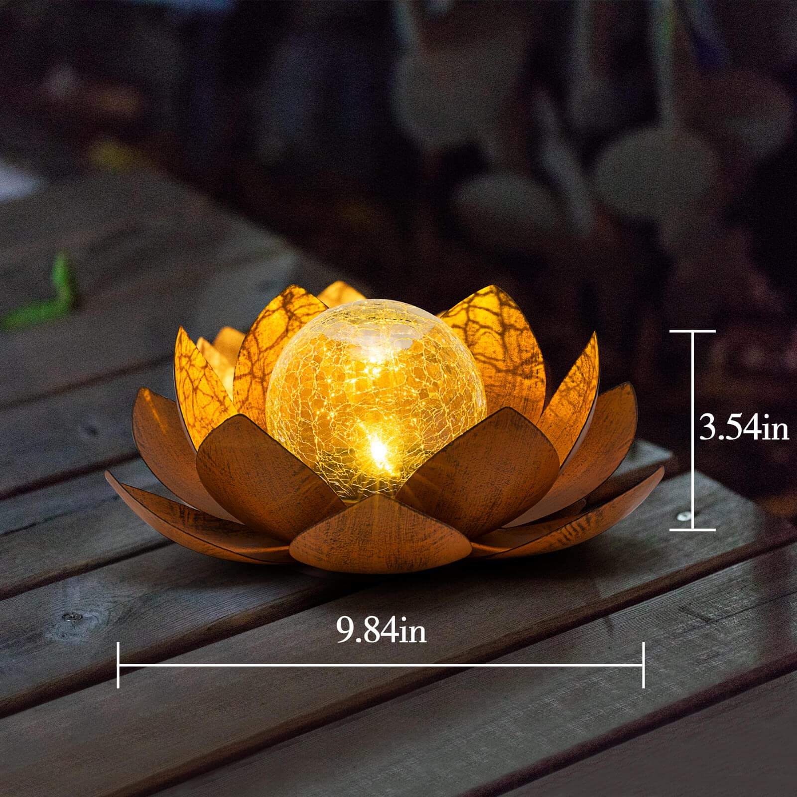 Solar Powered Metal Lotus Flower LED Outdoor Lights - Waterproof Garden Decor for Pathway, Lawn, Patio & Yard - Perfect Gift for Women & Mom - Ideal for Garden Parties, Wedding Decor & Landscape Lighting