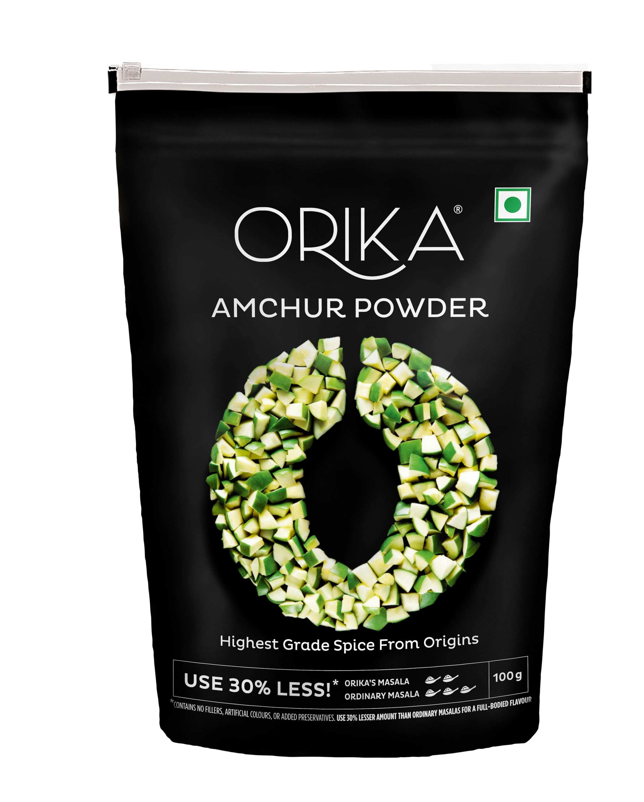Orika Amchur Powder 100g - Premium Dried Mango Powder for Cooking, Chutneys & Marinades - Vegan, Gluten-Free & Natural Flavor Enhancer - Perfect for Indian, Pakistani & Middle Eastern Cuisine