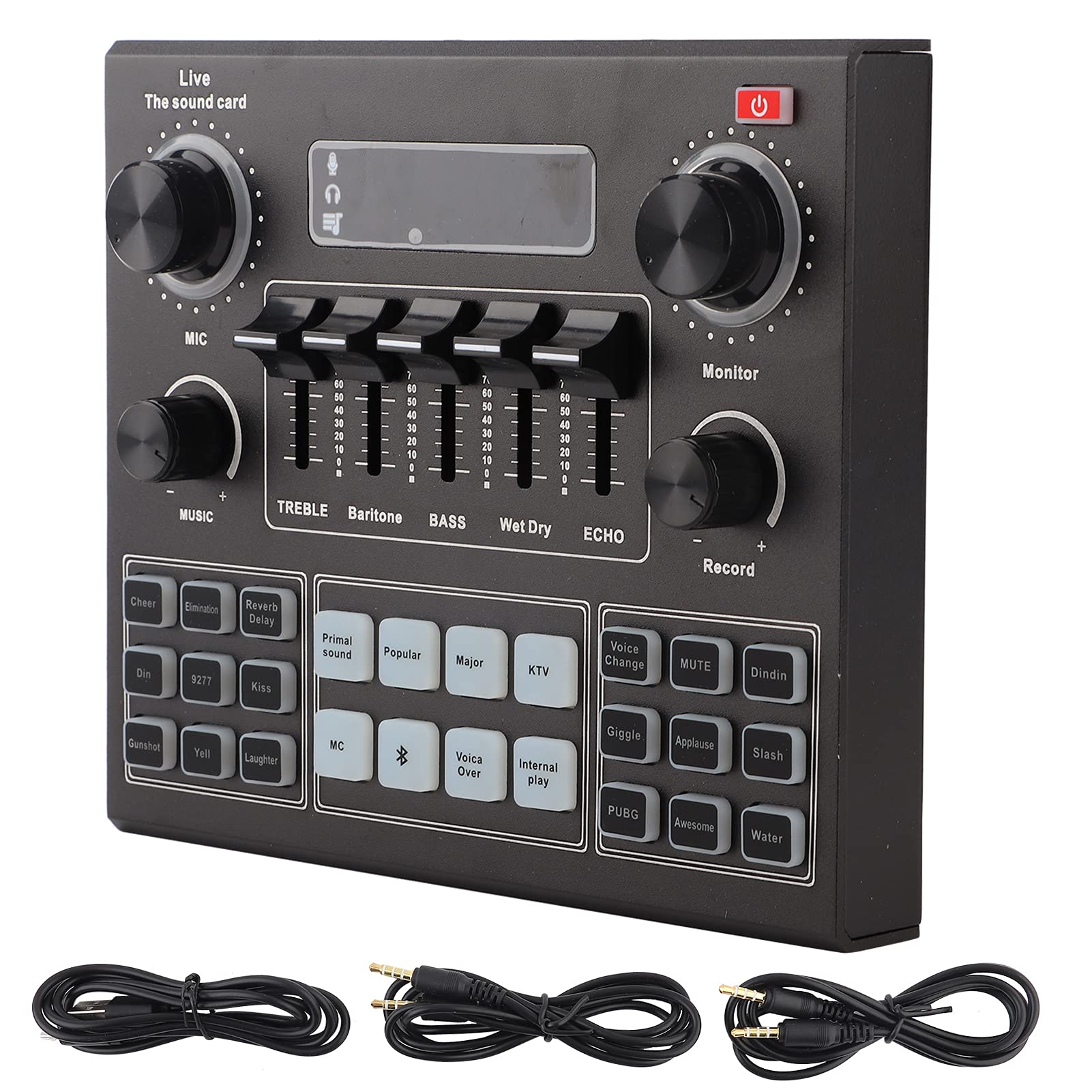 SOONHUA Bluetooth Audio Mixer with Sound Effects & Voice Changer - USB Sound Card for PC, Gaming, Mobile & Live Streaming - Perfect for Podcasting, Karaoke, and Voiceovers