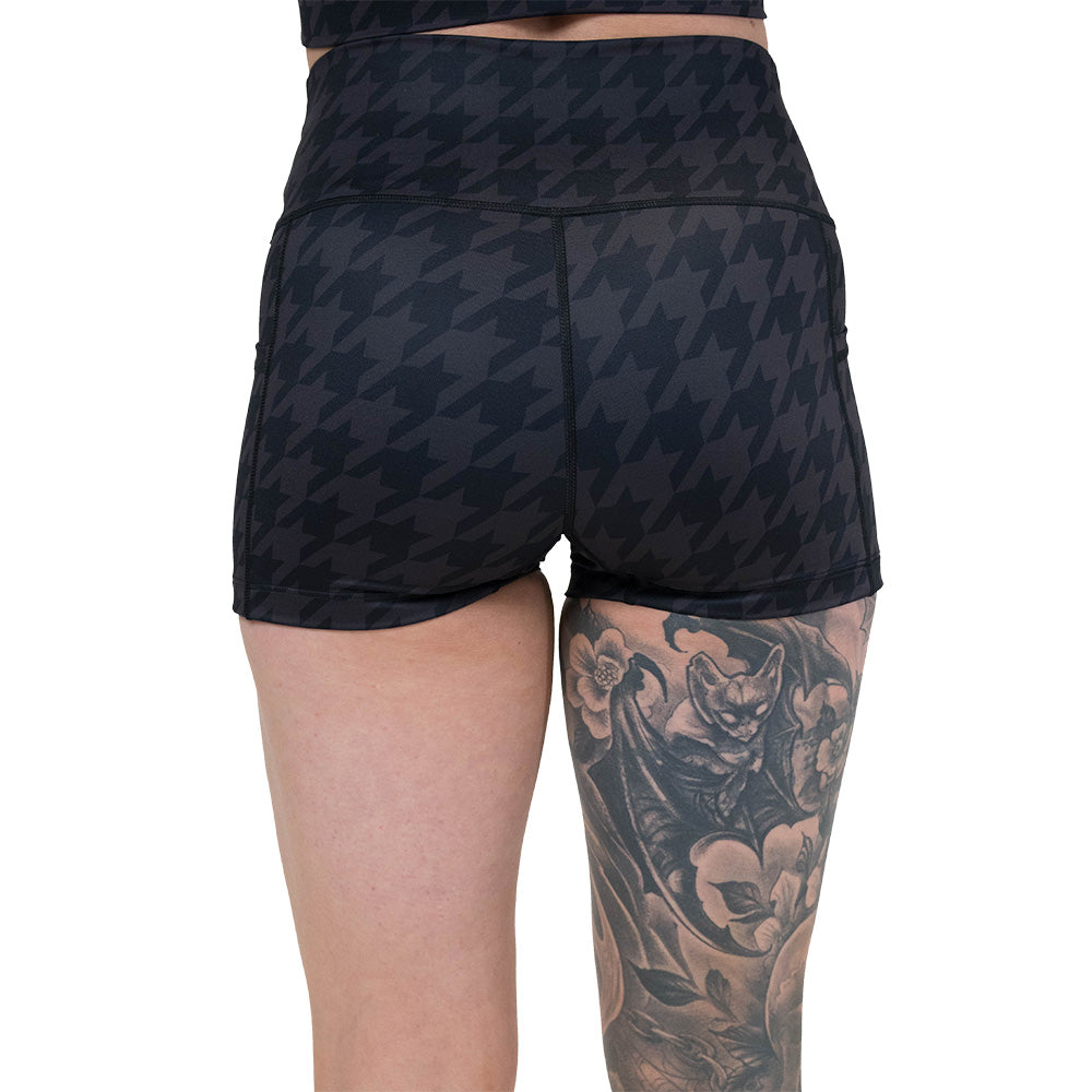 Houndstooth Shorts for Women - Trendy High Waisted Summer Shorts | Comfortable & Stylish for Casual Outings, Beach, and Travel