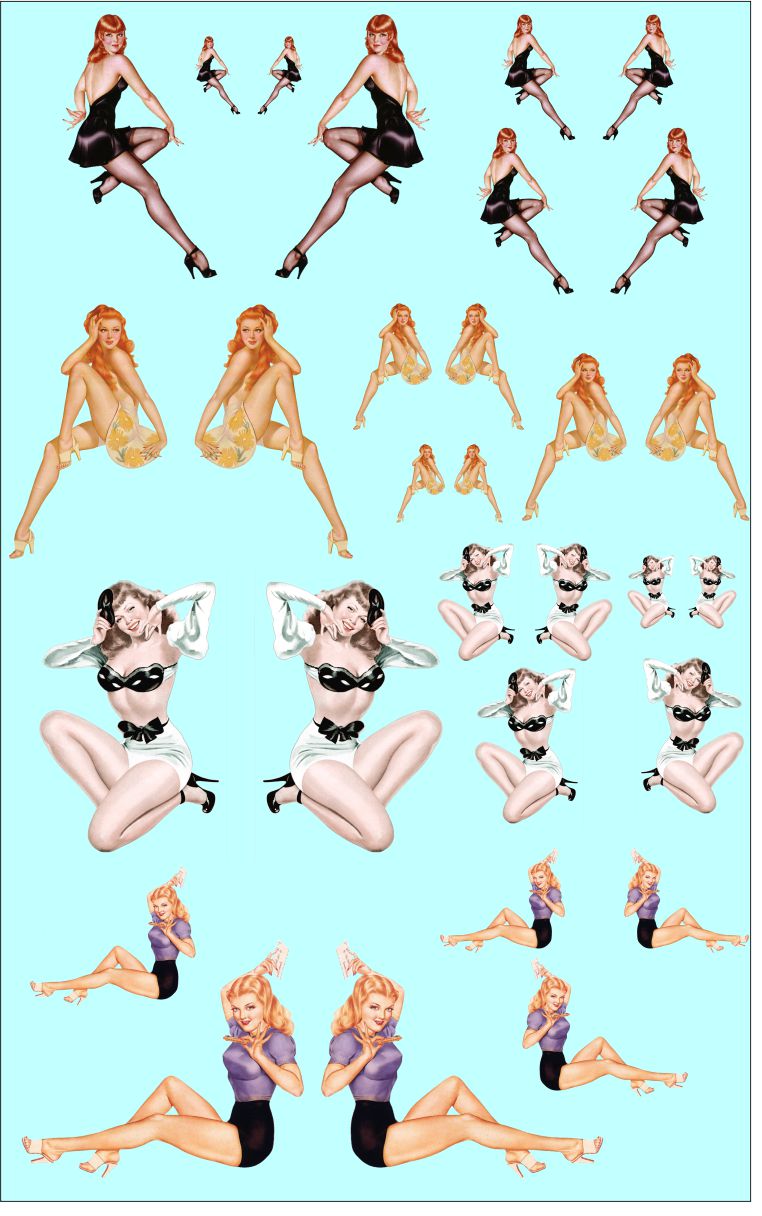 Pin Up Girls #5 Logo Water Slide Decals for Model Cars, Motorcycles & DIY Crafts - High Quality Custom Decal Stickers for Hobbyists and Collectors