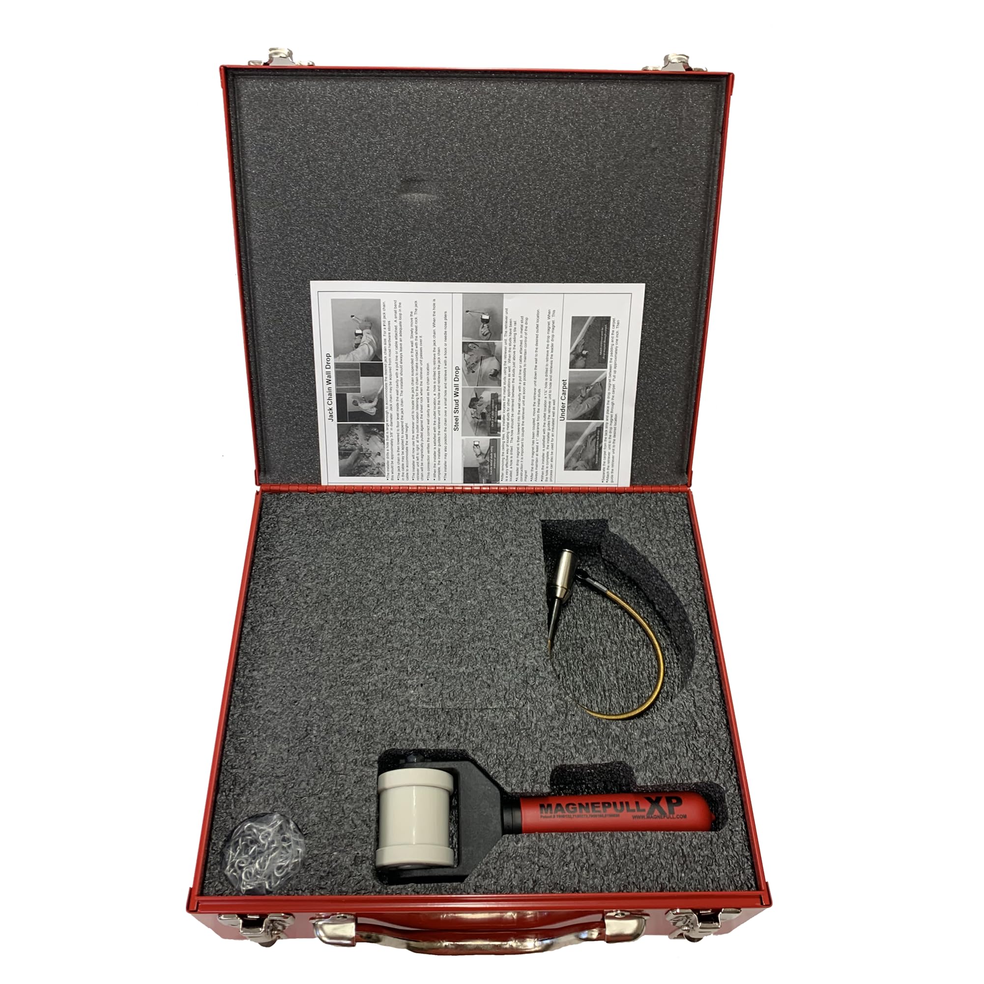 XP1000-MC-1 Magnetic Wire Puller - Heavy Duty Electrical Tool with Flexible Steel Leader & Durable Carrying Case - Ideal for Conduit Wiring, Cable Installation, and Electrical Work (Not for Foam Insulation or Bare Steel Studs Without XP1000-8 Drop Magnet)