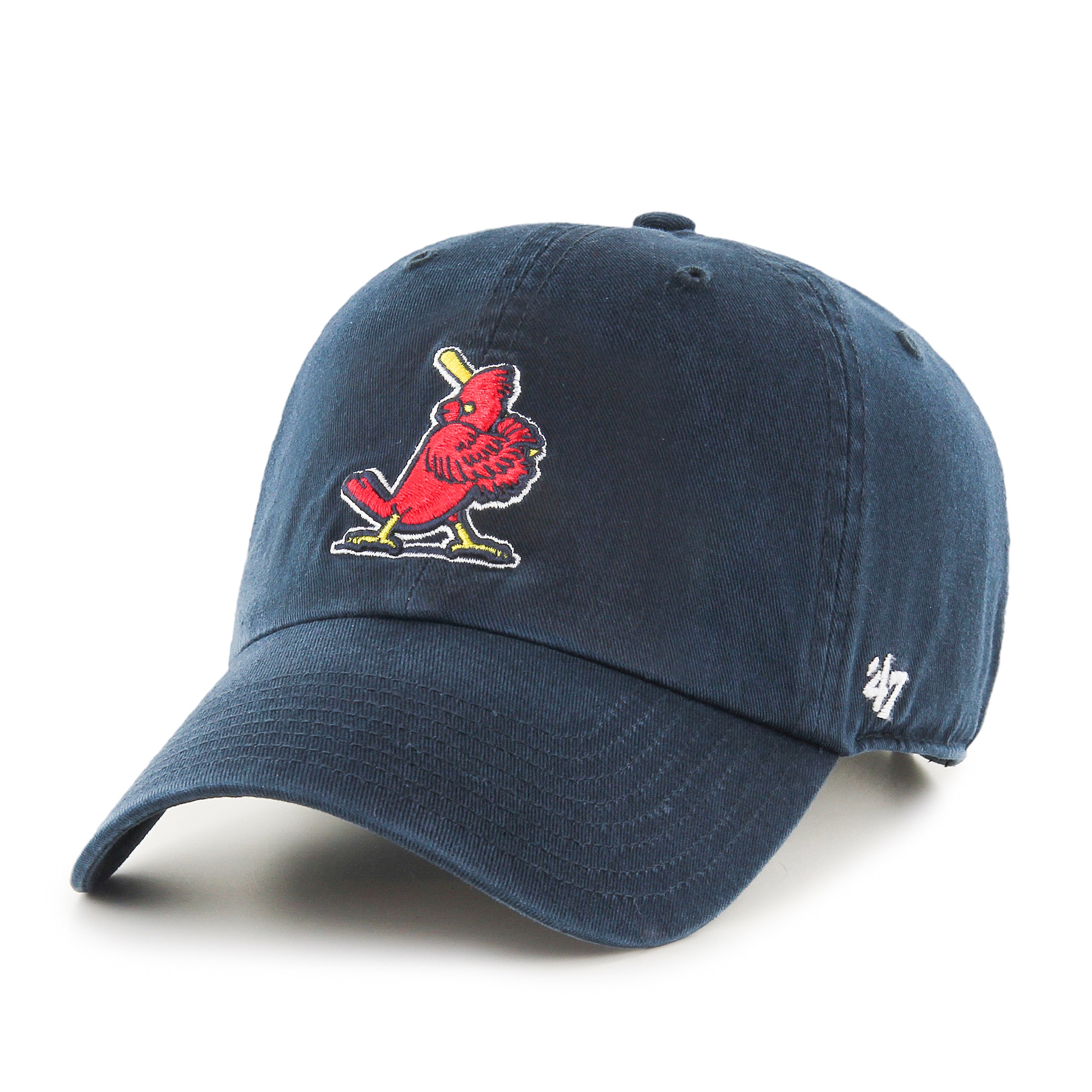 47 Brand St Louis Cardinals Cooperstown Cleanup Adjustable Baseball Cap - Navy Blue MLB Fan Hat for Men & Women - Perfect for Games, Tailgating & Casual Wear