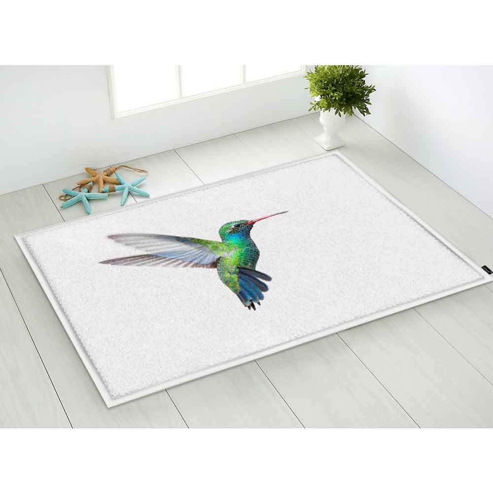 Non-Slip Hummingbird Doormat - Super Soft Flannel Fabric for Bathroom, Kitchen & Entryway - Waterproof & Durable Floor Mat for Home Decor & Safety