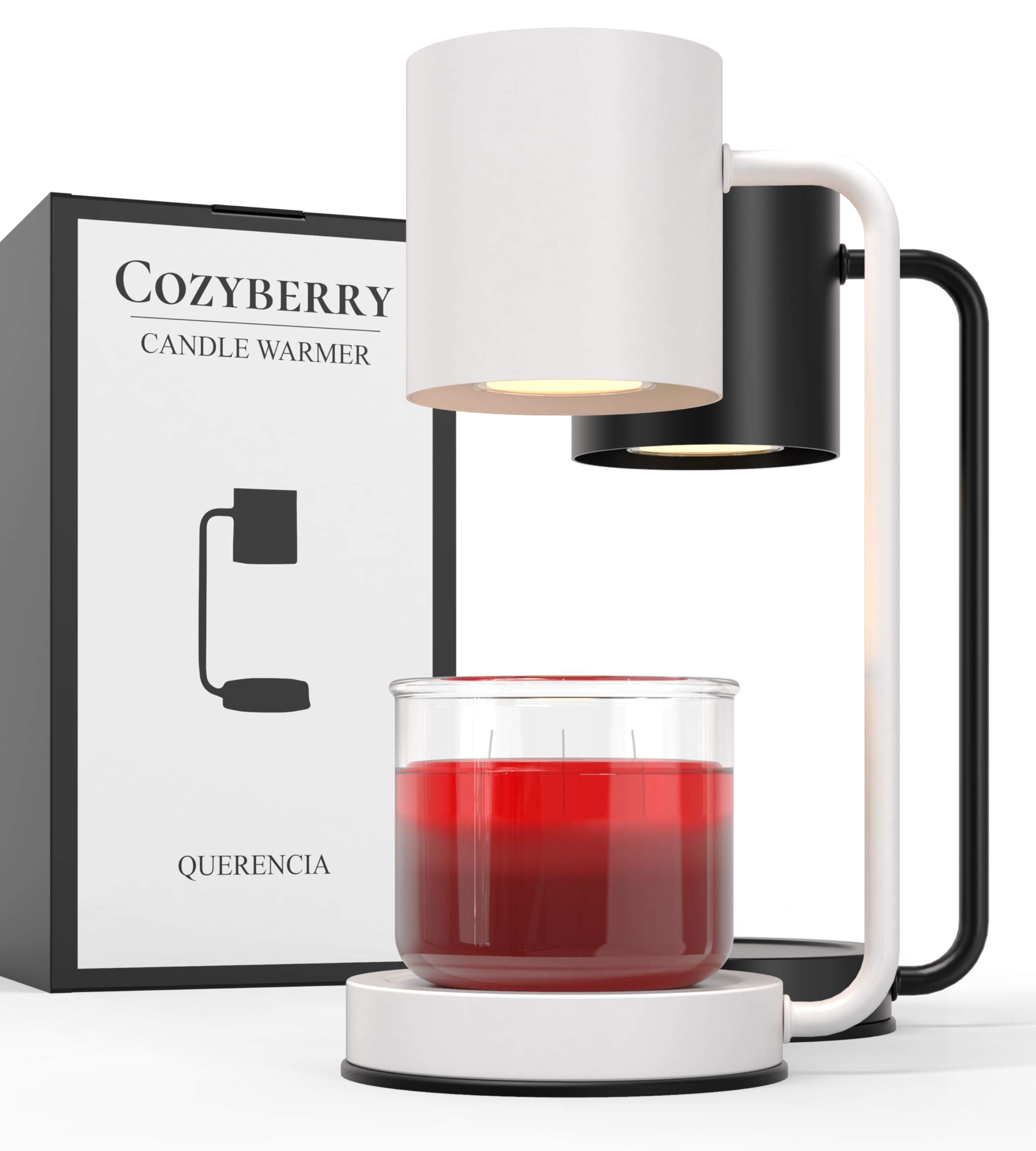 Cozyberry® Querencia Candle Warmer Lamp - Dimmable Yankee Candle Jar Warmer for Large & Small Candles, 110-120V Metal Melter (White) | Perfect for Home Decor, Relaxation, and Aromatherapy