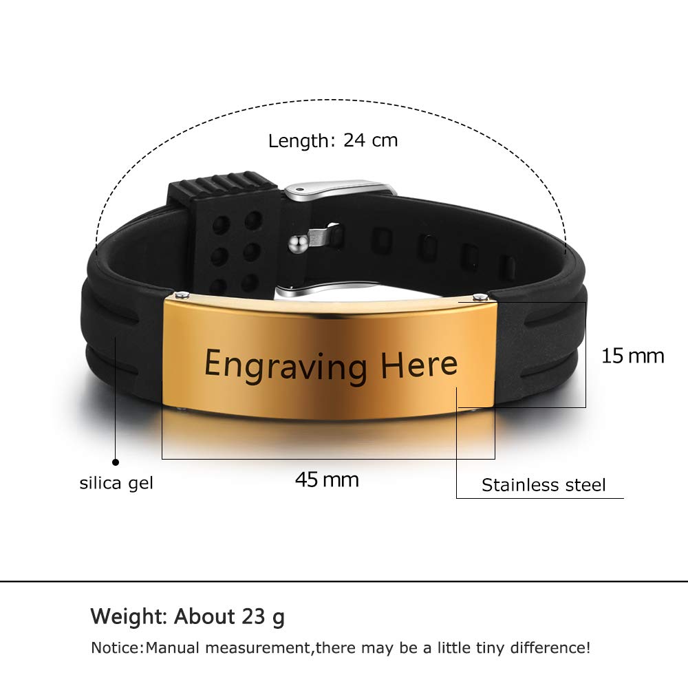 Adjustable Medical ID Bracelet for Women & Men - Custom Silicone Sport Wristband for Kids & Adults | Perfect for Allergies, Diabetes, Emergency Contact Info - Gym, Running, Hiking, Travel