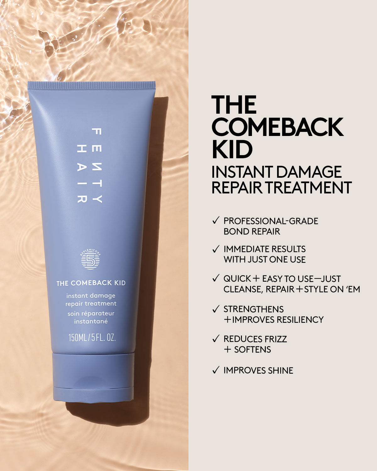 The Comeback Kid Instant Damage Repair Treatment Bond Builder - Restore & Strengthen Damaged Hair for Smooth & Healthy Locks - Perfect for Post-Color, Heat Styling & Chemical Treatments