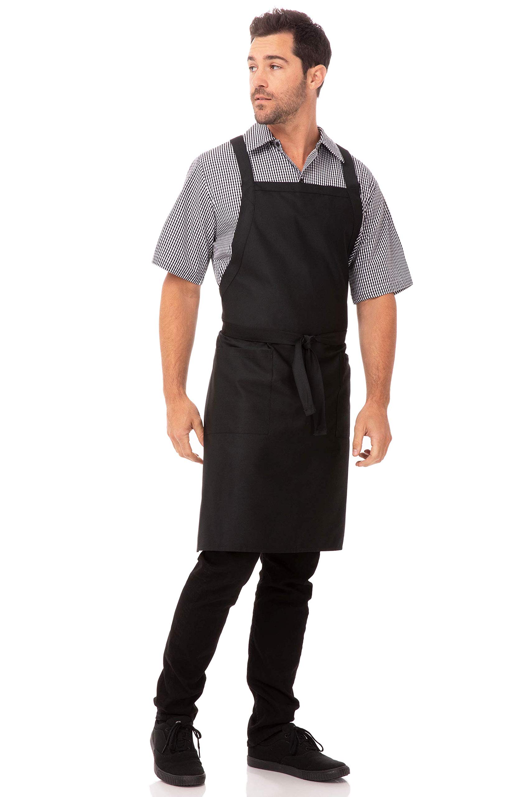 Chef Works Unisex Cross-Back Bib Apron - Durable Kitchen Apron for Cooking, Baking & Grilling - Perfect for Chefs, Home Cooks & BBQ Enthusiasts
