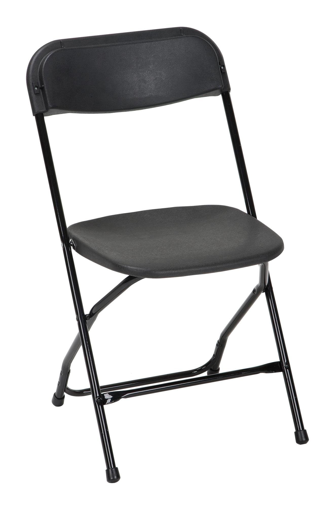 ZOWN Commercial 300 lb. Heavy Duty Folding Banquet Chairs - 8 Pack Black Injection Molded Plastic Chairs with Contoured Back for Comfort | Perfect for Weddings, Events, and Catering Services