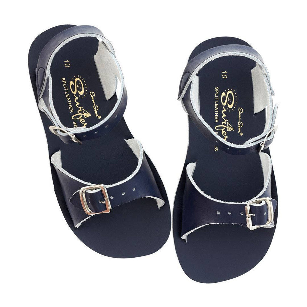 Salt Water Sandals for Kids - Navy Blue Surfer Sandals for Boys & Girls - Comfortable Beach & Pool Sandals for Summer Play
