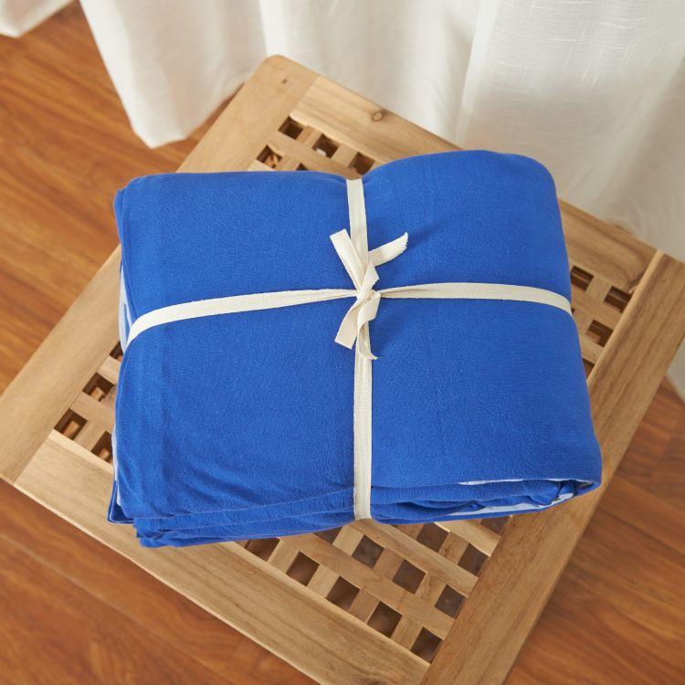 Premium Cotton Pure™ Klein Blue Jersey Fitted Sheet Set - Soft Breathable Bedding for Queen Size Mattress | Perfect for Guest Rooms, Dorms & Cozy Bedroom Decor