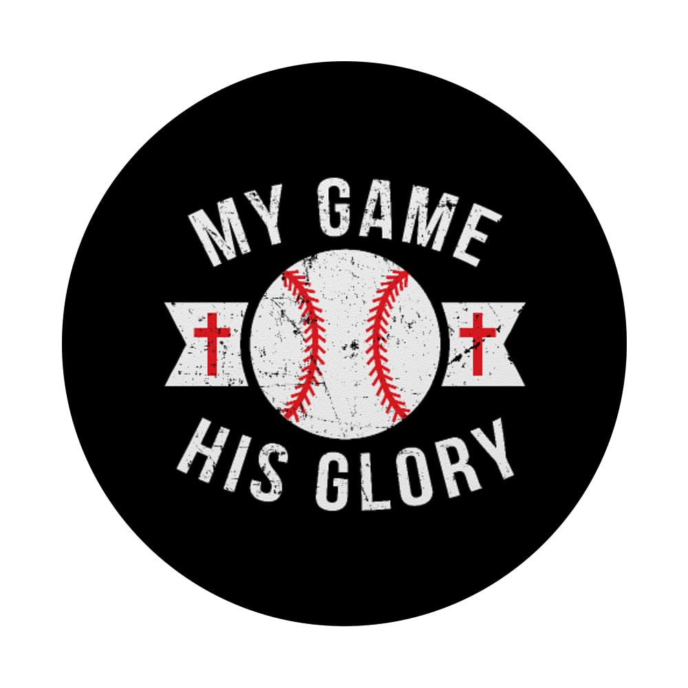 Christian Baseball Gifts for Men, Women & Kids - Cross Design PopSockets PopGrip for Players, Coaches & Teams - Perfect for Game Days, Bible Study & Youth Group Activities