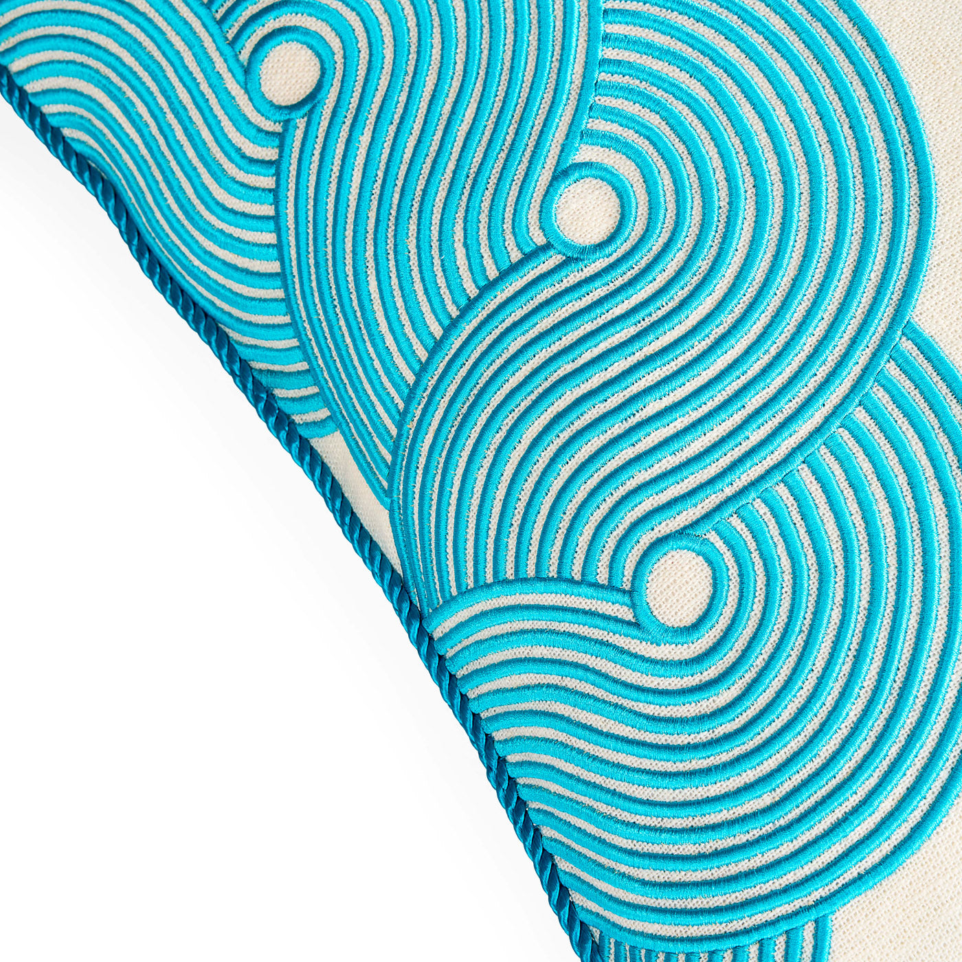 Pompidou Aqua Half Circles Pillow - Stylish Decorative Throw Pillow for Sofa, Bed & Home Decor - Perfect for Living Room, Nursery & Boho Chic Interiors