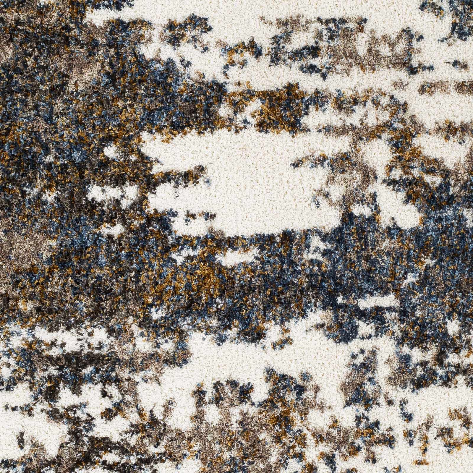 Lafontaine Plush Pile Area Rug for Living Room & Bedroom - Soft Beige, Brown, Blue 2' x 3' - Perfect for Cozy Home Decor & Warm Floor Comfort