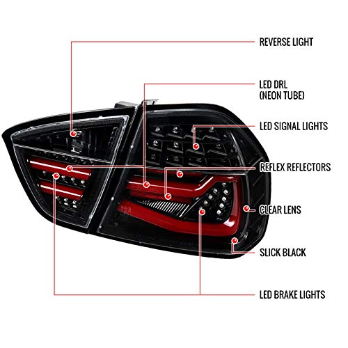 BMW E90 3 Series Sedan LED Tail Lights (2005-2008) - Pearl Black Brake Lamps for Enhanced Visibility & Style | Perfect for Night Driving & Car Customization