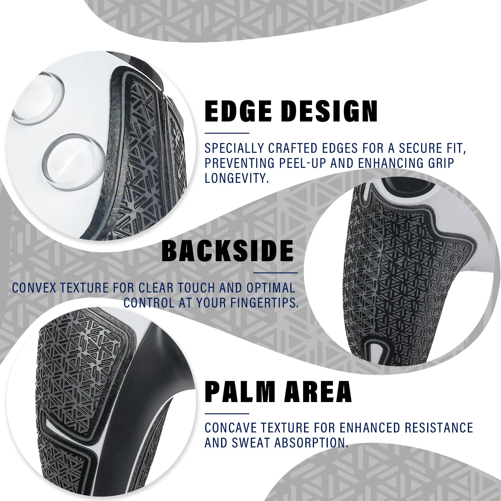 Anti-Skid PS5 Controller Grips - Multi-Texture, Sweat Absorption for Gaming Comfort
