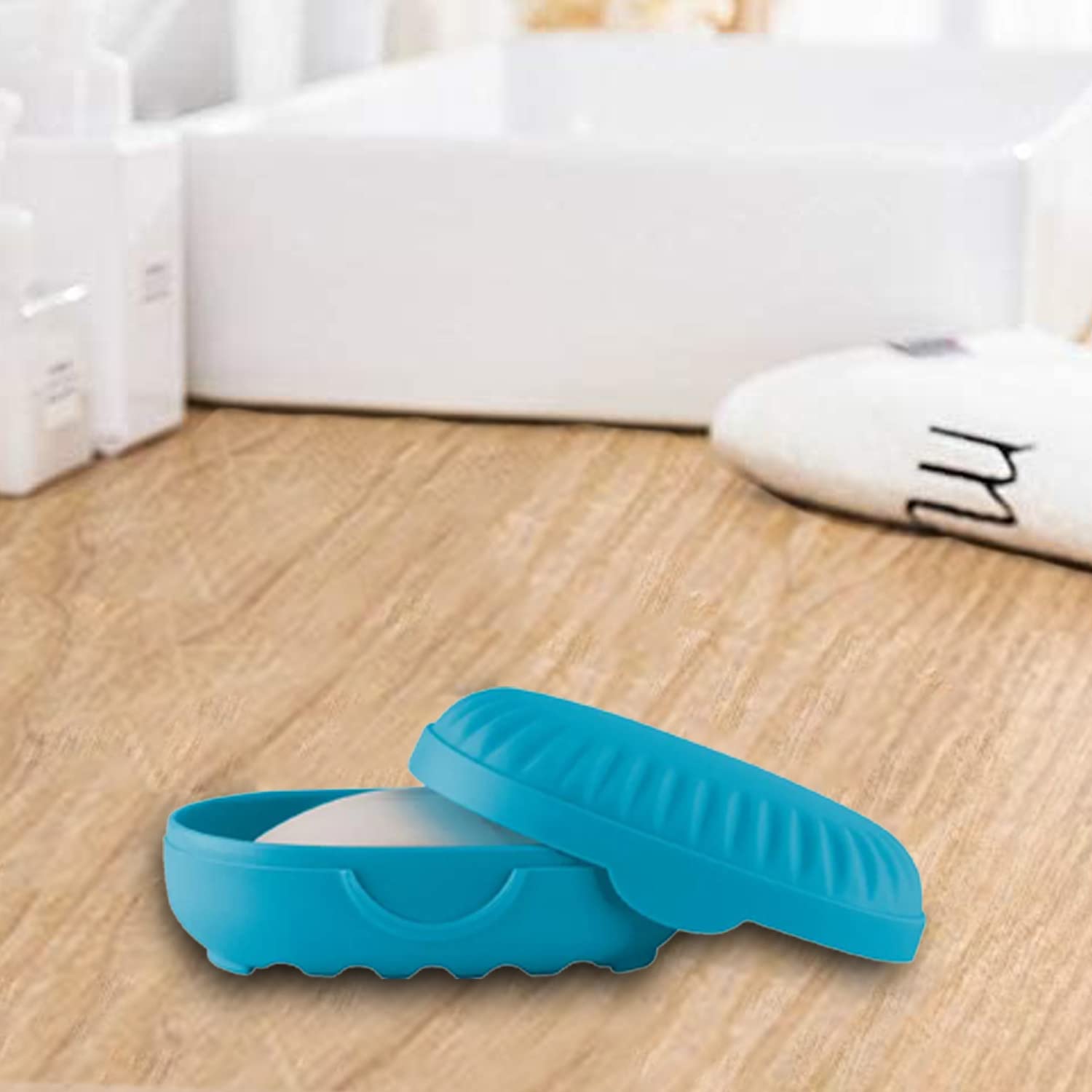 Pack of 2 Self-Draining Plastic Soap Holders for Bathroom - Leakproof Portable Soap Box for Shower, Kitchen, Outdoor Camping & Travel - Mint Green & Sky Blue - Perfect for Home, RV, Gym and Dorm Use