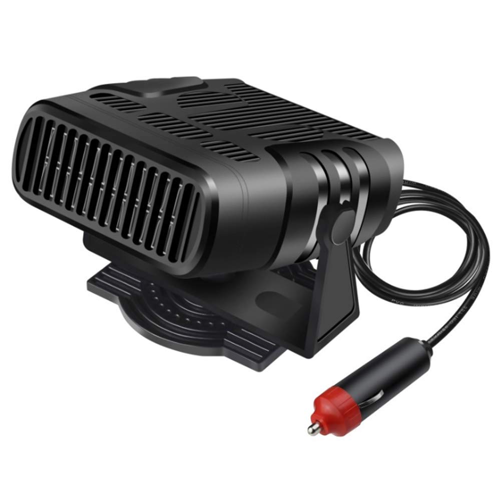 Portable 12V Car Heater & Cooler - Dual Function 360° Rotatable Fast Heating Defroster for Windshield - Low Noise Plug into Cigarette Lighter - Perfect for Winter Driving, Camping & Road Trips