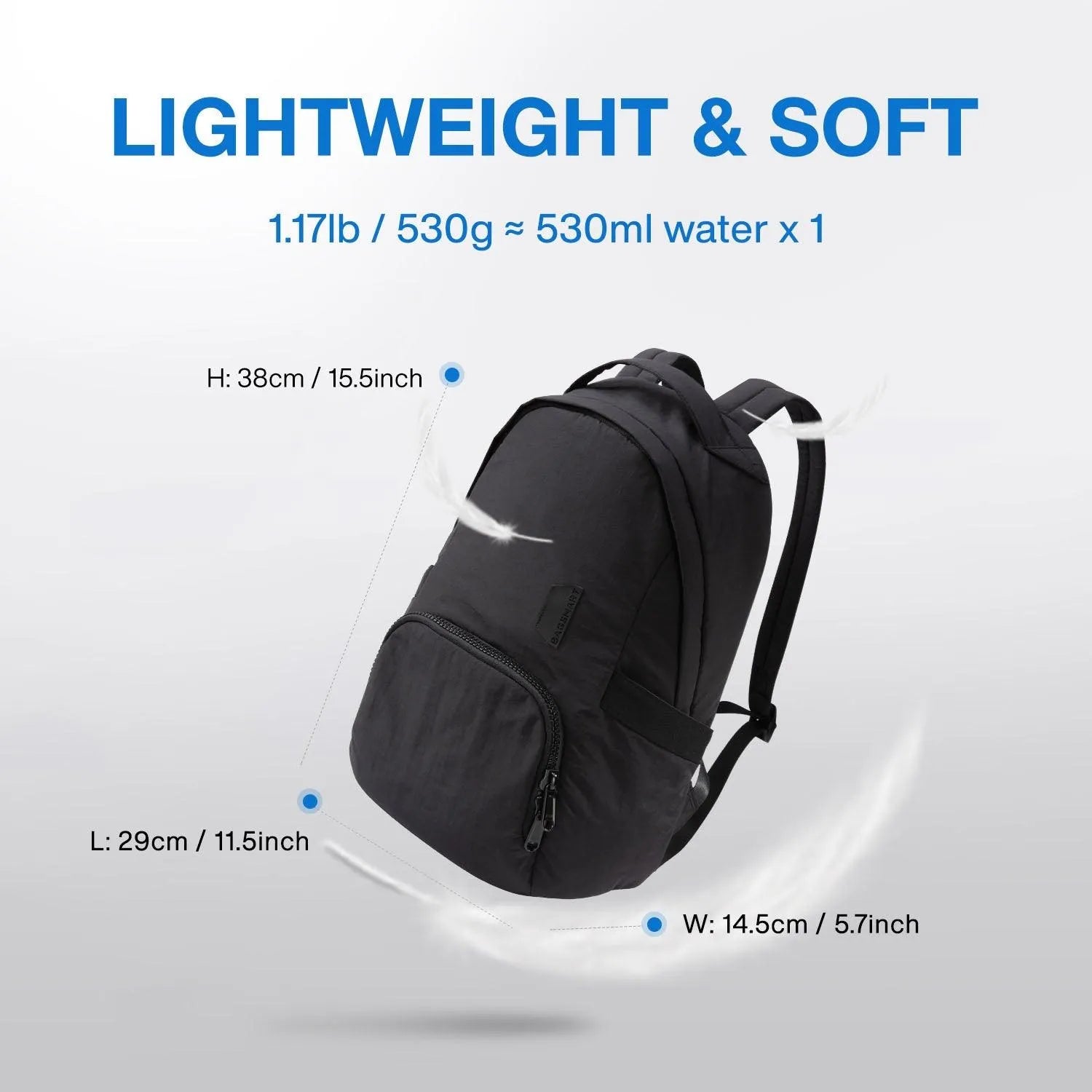 Zoraesque 14L Featherlight 13.3 Inch Laptop Backpack for Women & Men - Ultra Lightweight Travel Daypack for Work, School, College & Outdoor Adventures