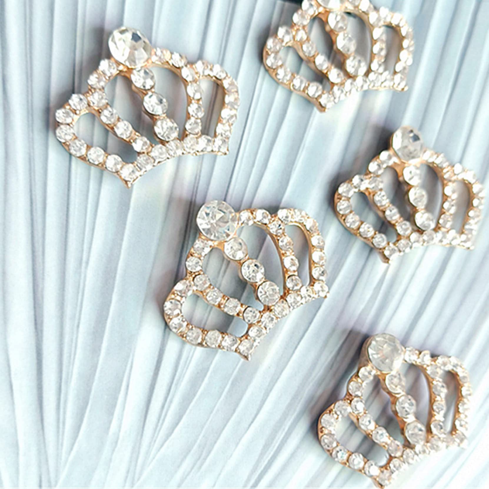 10Pcs Elegant Silver Crystal Crown Buttons for Wedding Invitations, DIY Scrapbooking & Craft Decorations - Perfect for Bridal Accessories, Gift Wrapping & Home Decor Projects