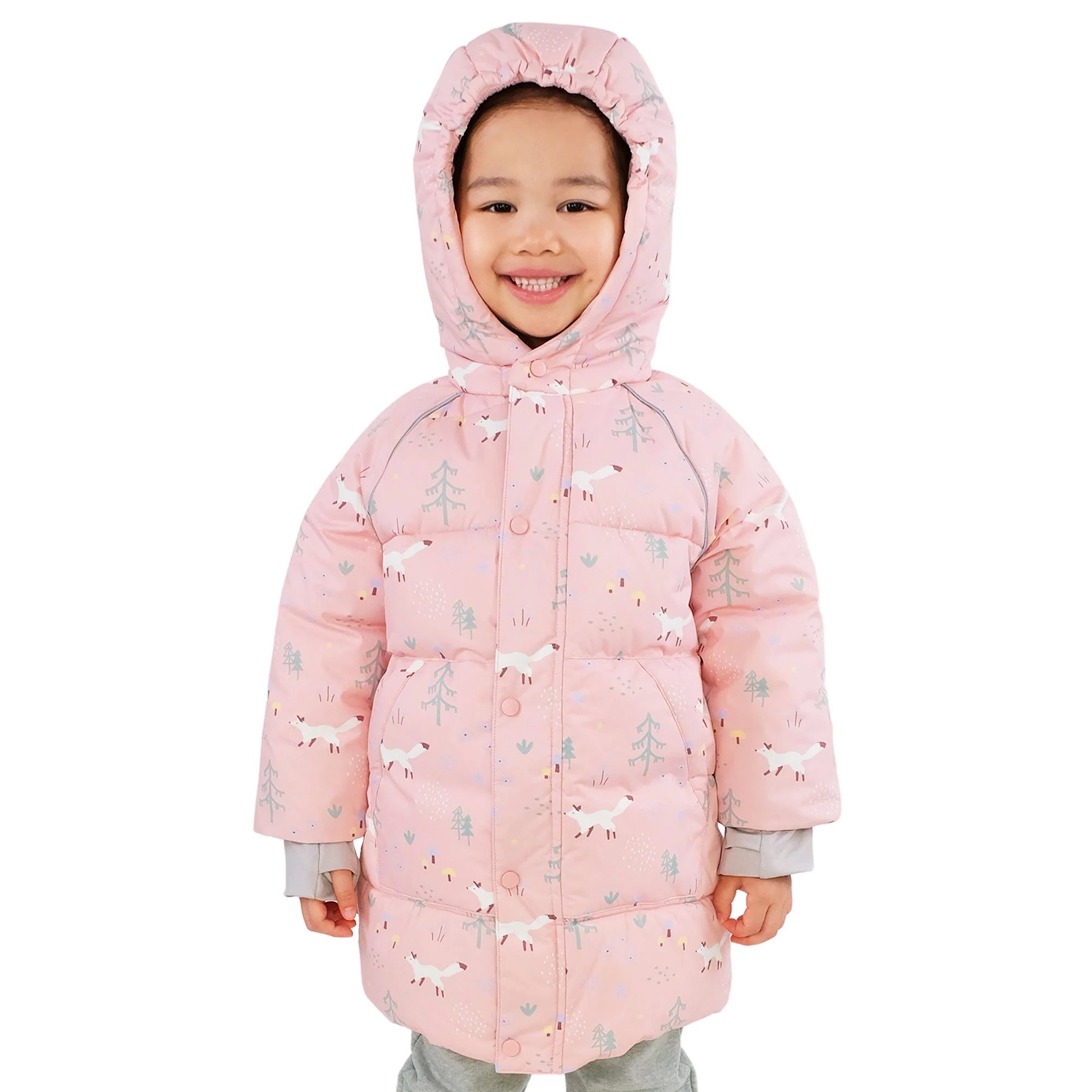 Jan & Jul Pink Forest Toasty Dry Puffy Coat - Warm Winter Jacket for Kids, Waterproof & Windproof, Perfect for Snow Play, Outdoor Adventures & Cold Weather Activities