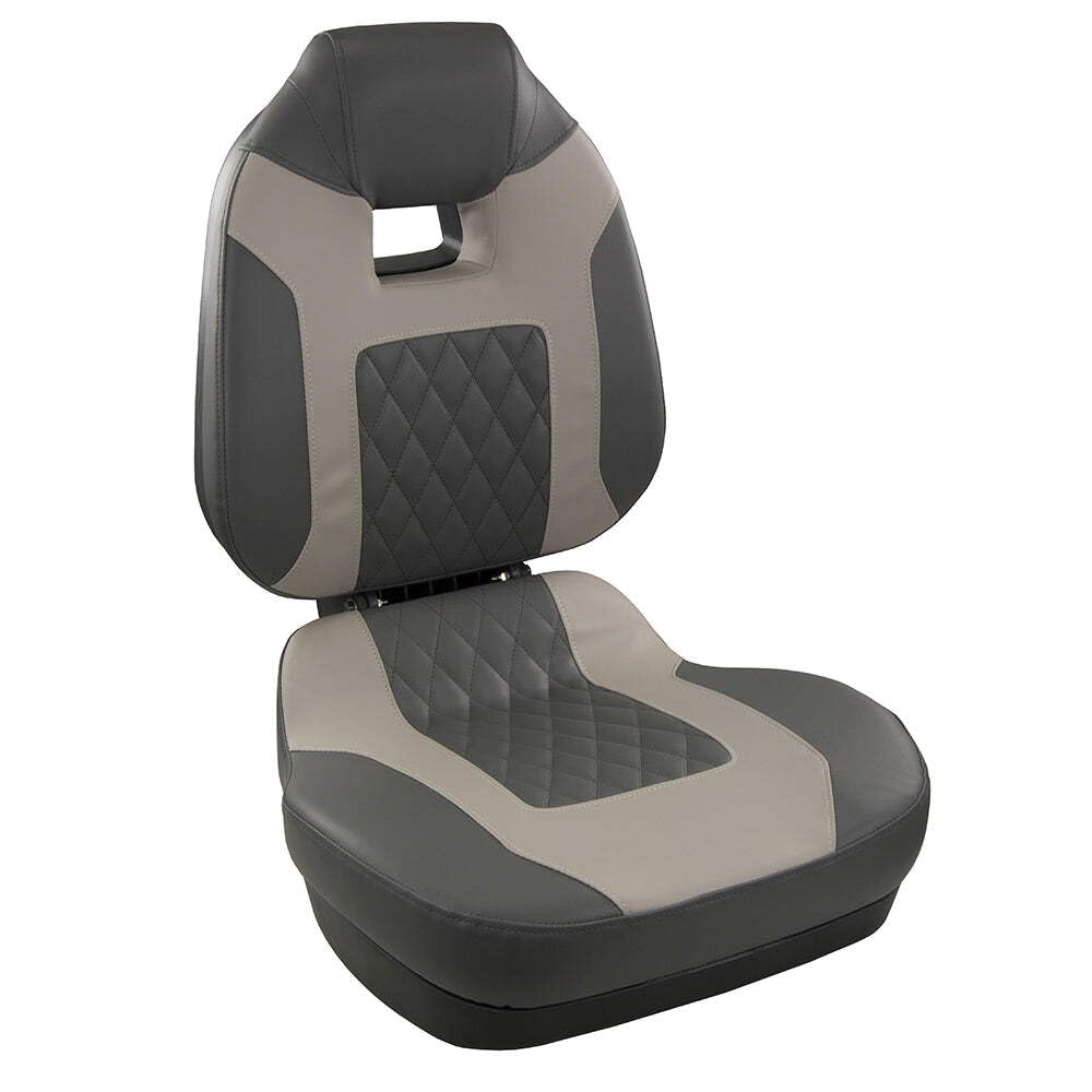 Springfield 1041483 Fish Pro II High-Back Fishing Boat Seat - Charcoal/Gray - Comfortable & Durable for Bass Boats, Pontoon & Offshore Fishing