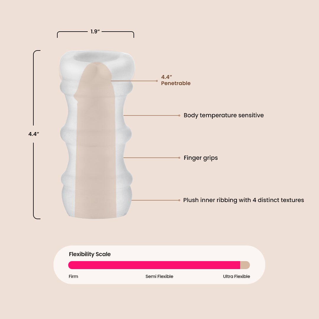 Ultra-Soft Mood ULTRASKYN Stroker Pleaser with Internal Textured Massage Beads - Enhance Sensual Experience for Couples & Solo Play