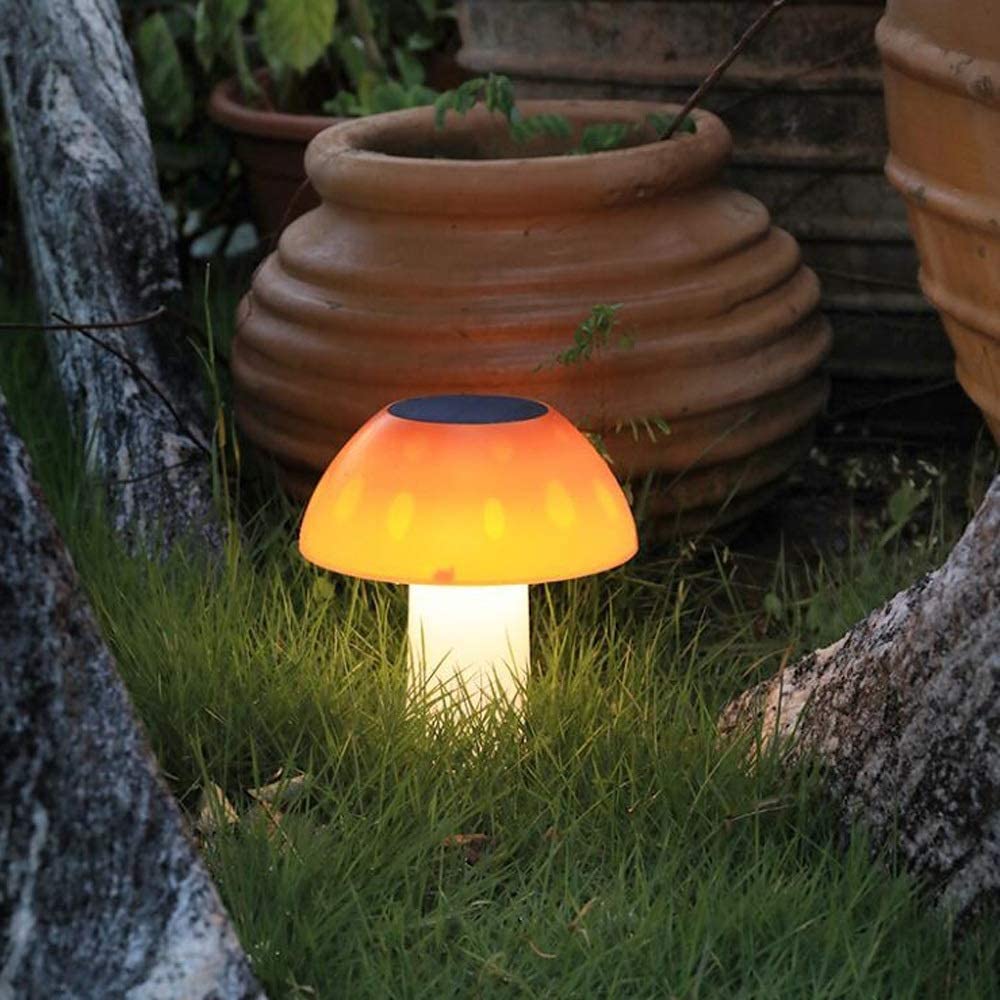 Solar Powered Outdoor Post Lights - Waterproof IP55 Deck & Garden Pillar Lighting - Energy Efficient Solar Bollard Lantern for Patio, Fence, Pathway & Driveway (Rainproof Mushroom Design) - Perfect for Landscape, Yard & Exterior Home Decor