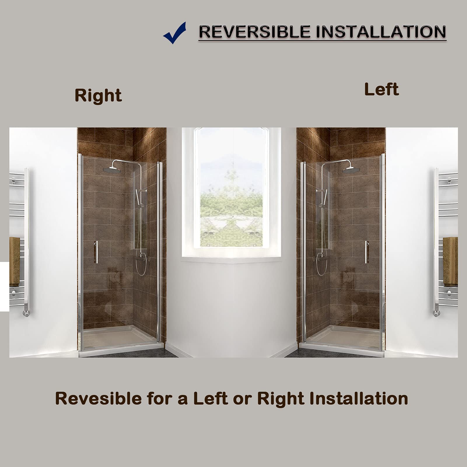 Frameless Pivot Shower Door 27.5-29