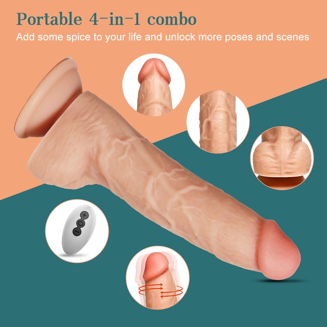 Remote Control Vibrator for Women - Powerful Clitoral & G-Spot Stimulator, Realistic XXL Thrusting Dildo with Multi-Speed Vibration - Best Adult Sex Toy for Couples & Solo Play (Bedroom Fun, Long Distance Romance, Discreet Personal Pleasure)