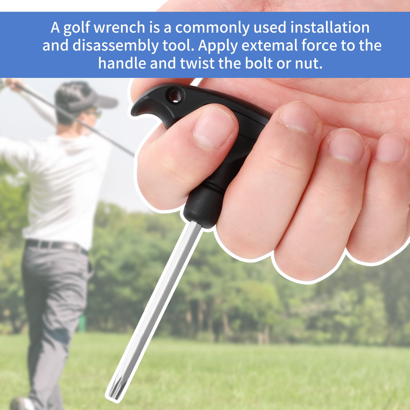 Premium Stainless Steel Golf Club Torque Wrench Tool - T20 Black Golf Head Adjustment Wrench with Ergonomic Plastic Handle | Perfect for Golf Club Repair, Driver Adjustment & Club Maintenance