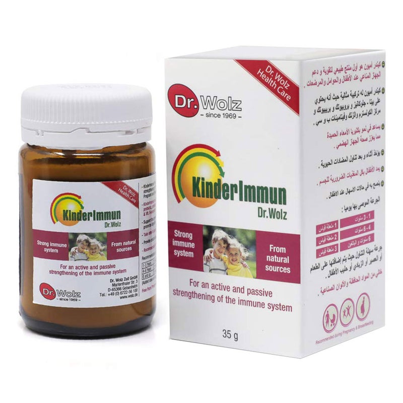 Kinderimmun Powder 35g - Immune Support for Kids - Boost Children's Health with Vitamin C & Zinc - Perfect for School, Travel & Cold Season Protection